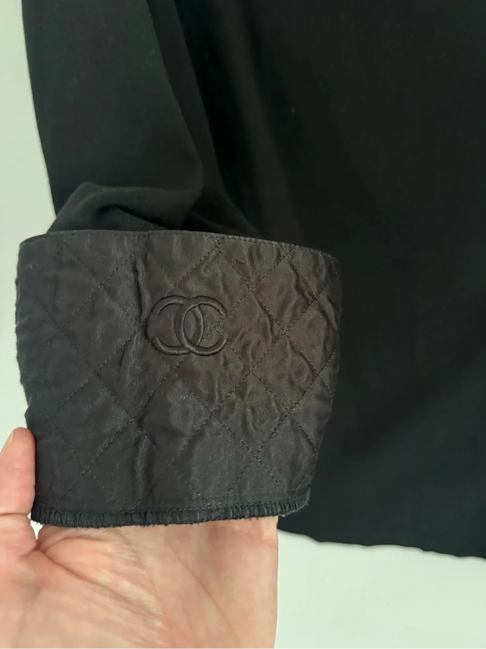 Chanel Uniform Black CC Sleeve Blouse M